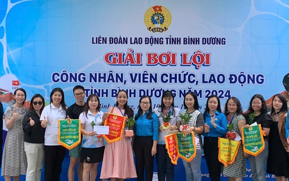 Giải Nhất toàn đoàn Giải bơi lội “Công nhân, viên chức, lao động” tỉnh Bình Dương năm 2024